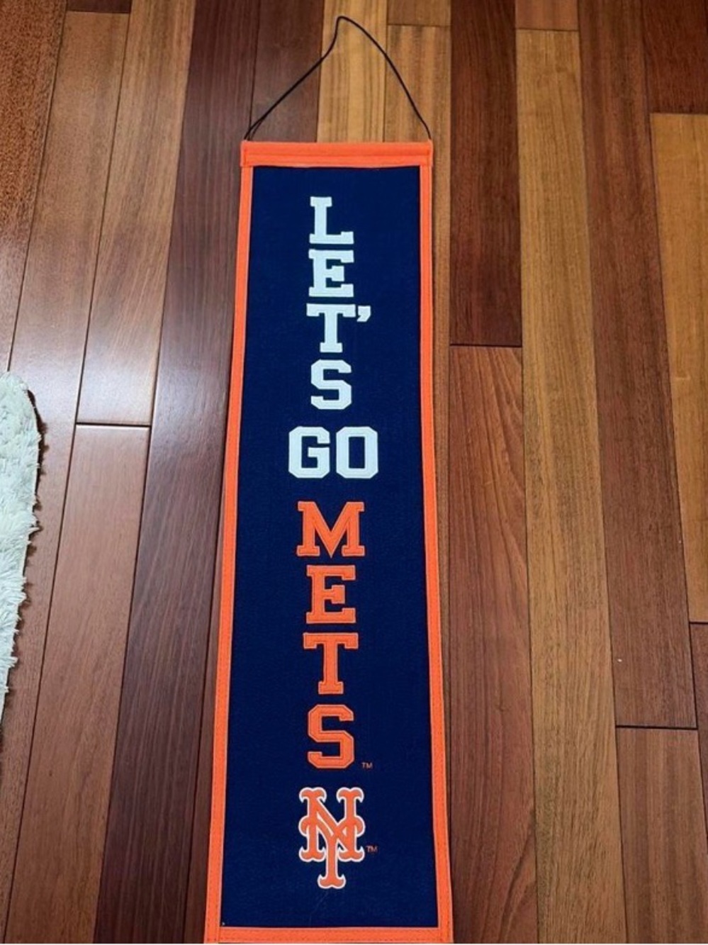 Fanatics Navy and Orange LET'S GO Mets Vertical Wall Banner